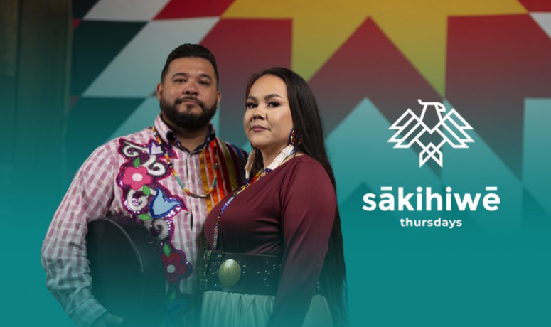 Fawn Wood and Dallas Waskahat for sākihiwē music Thursdays